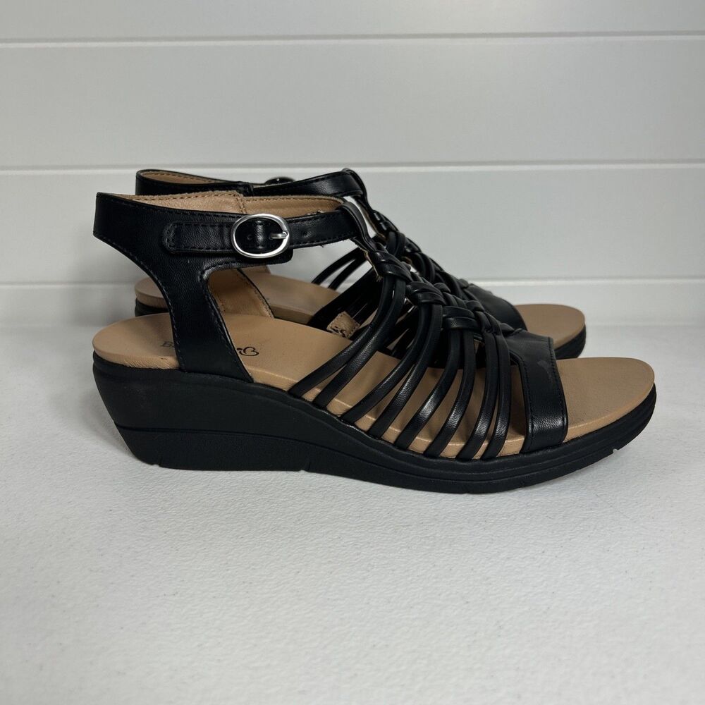 Baretraps Women’s Shoes Size 7 M Black Cageny Casual Strappy Wedge Sandal